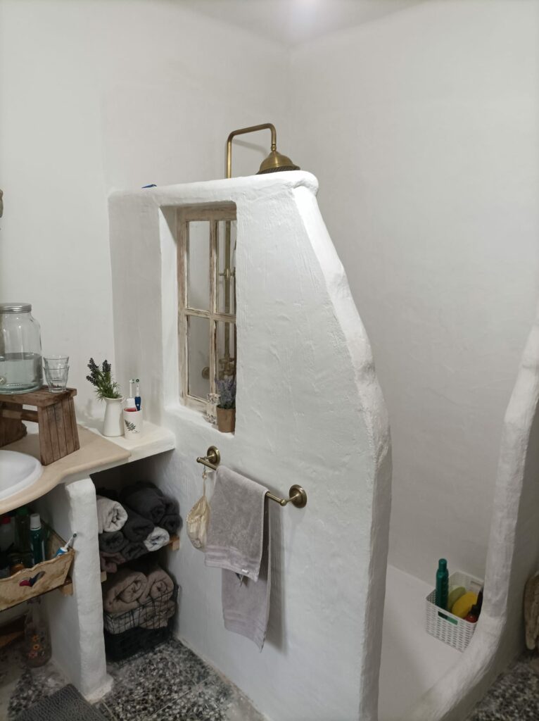 de nieuwe douche
